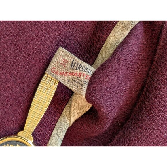 Marshall Gamemaster VTG 50s 60s Wool Maroon Tri-State Engineers Snap Jacket 38 - Picture 7 of 11